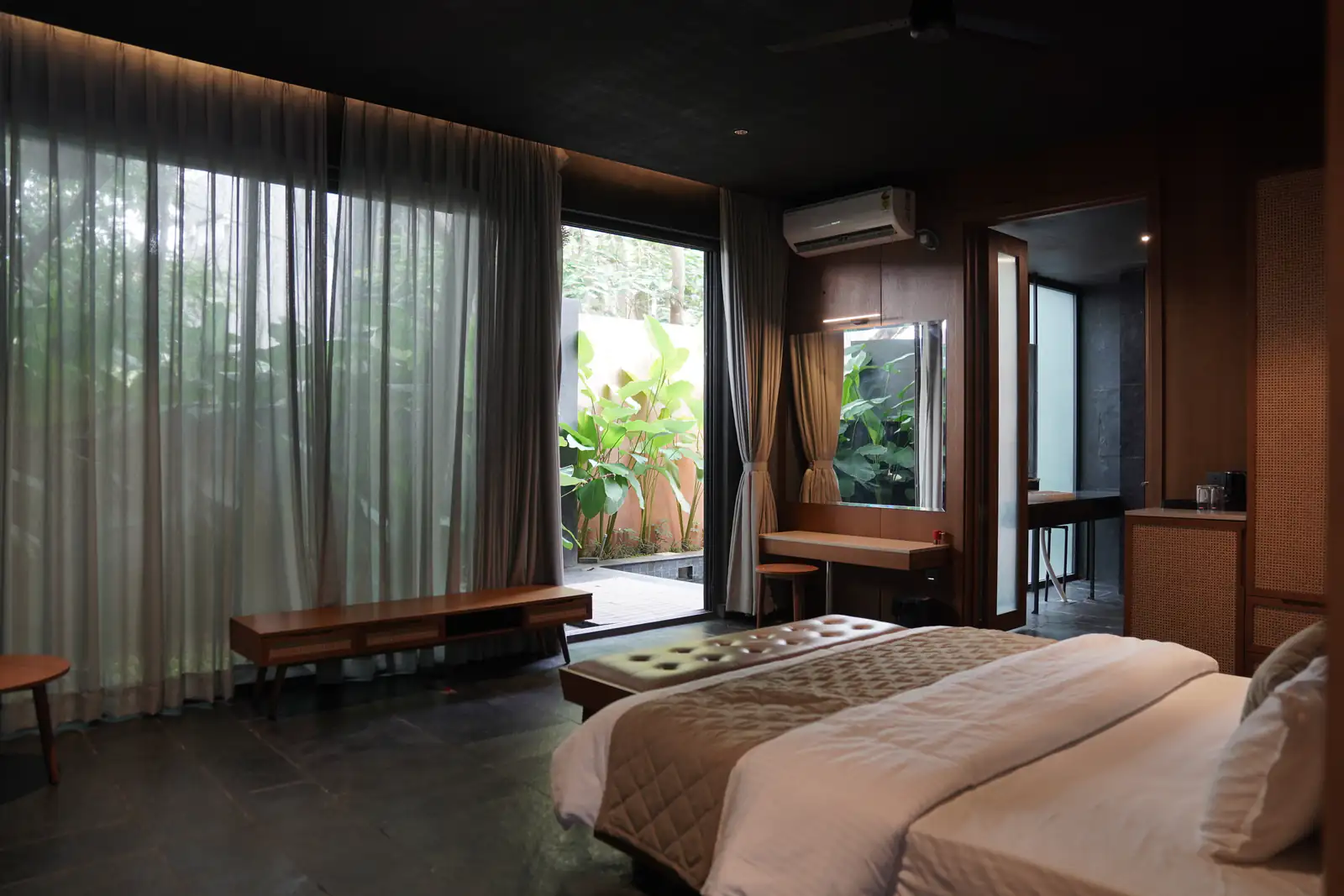 Premium room opening to a courtyard