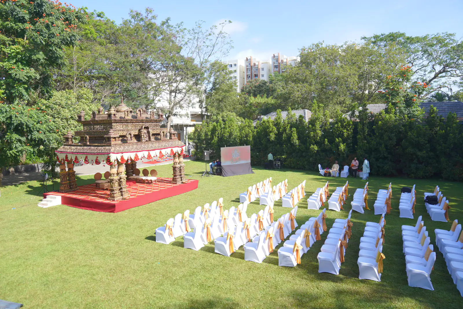 Maya open lawn with stage